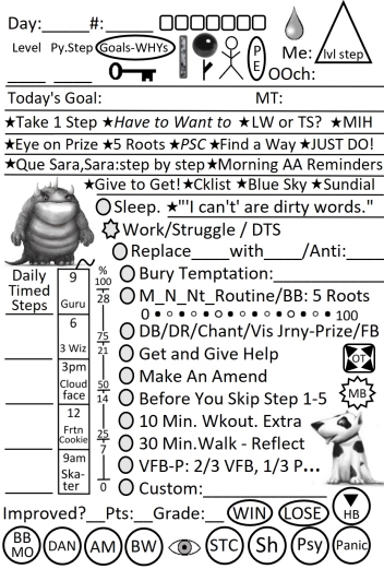 Addiction daily log page